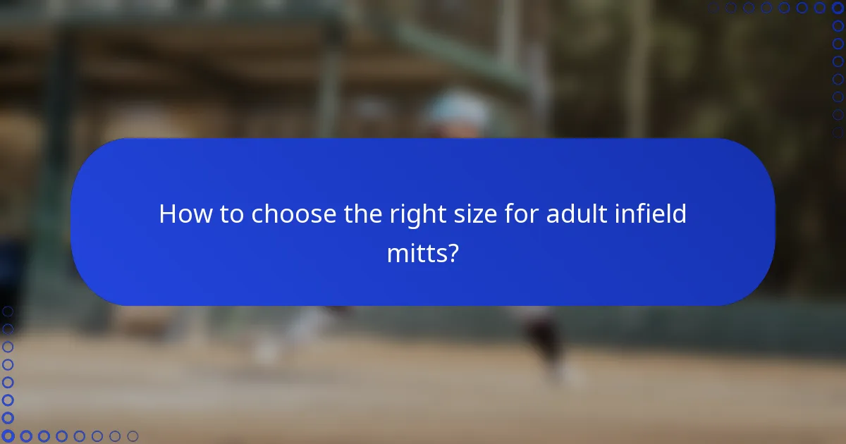 How to choose the right size for adult infield mitts?