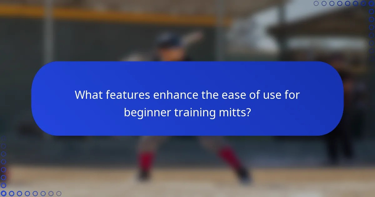 What features enhance the ease of use for beginner training mitts?